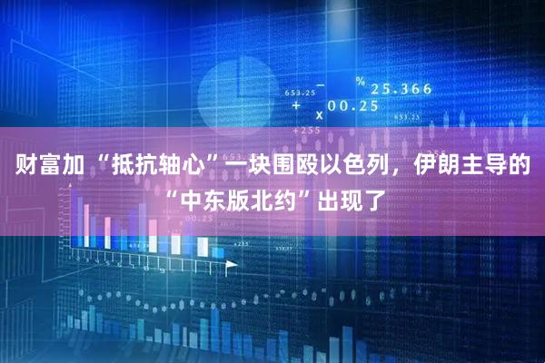 财富加 “抵抗轴心”一块围殴以色列，伊朗主导的“中东版北约”出现了