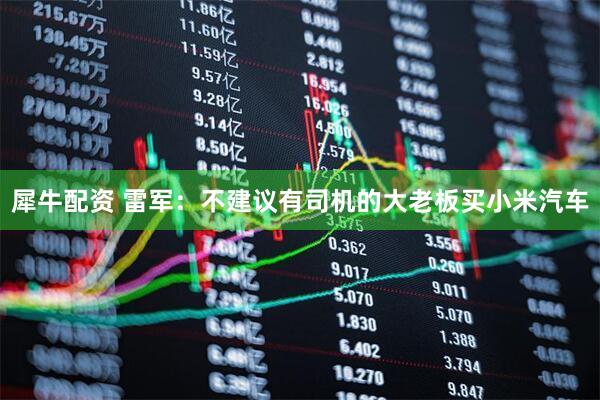 犀牛配资 雷军：不建议有司机的大老板买小米汽车