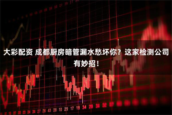 大彩配资 成都厨房暗管漏水愁坏你？这家检测公司有妙招！